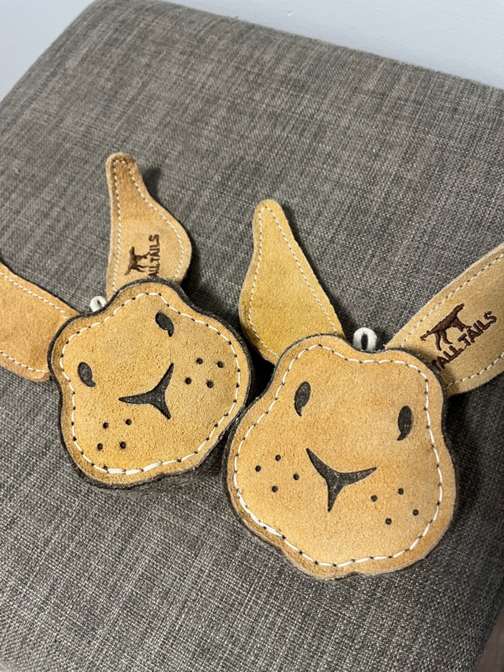 Tall Tails Suede Bunny Ornament Pair